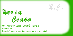 maria csapo business card